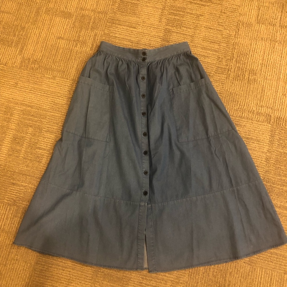 Denim Button Down Skirt (Who What Wear)